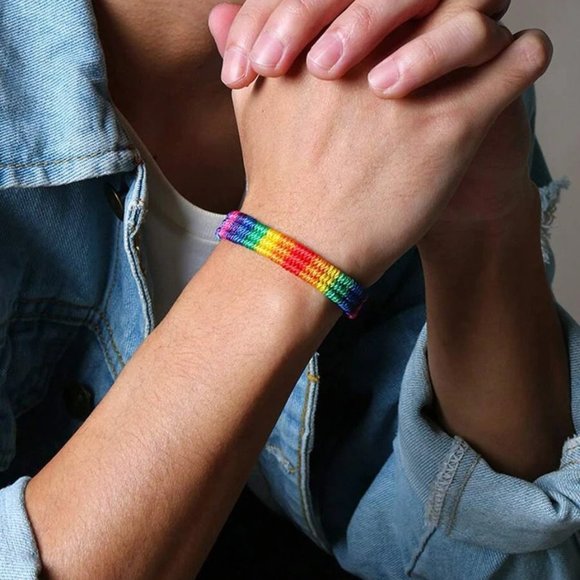 🌈Rainbow Color Block Friendship Bracelet LGBTQ Gay Pride - Picture 5 of 5